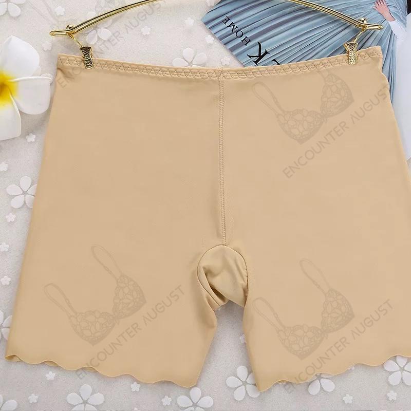 Dámské bezpečnostní kraťasy Ice Silk Bezešvé elastické spodní prádlo Krátké legíny Kalhoty Spodní prádlo Kraťasy M L XL 762 Kalhotky Dámské oblečení_voghion.com