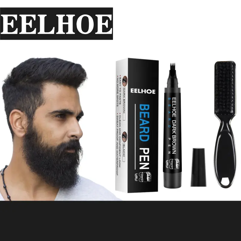 EELHOE Beard Filler Pen Kit dapat membuat janggut Anda lebih gelap dan tebal. Tahan air dan tahan keringat