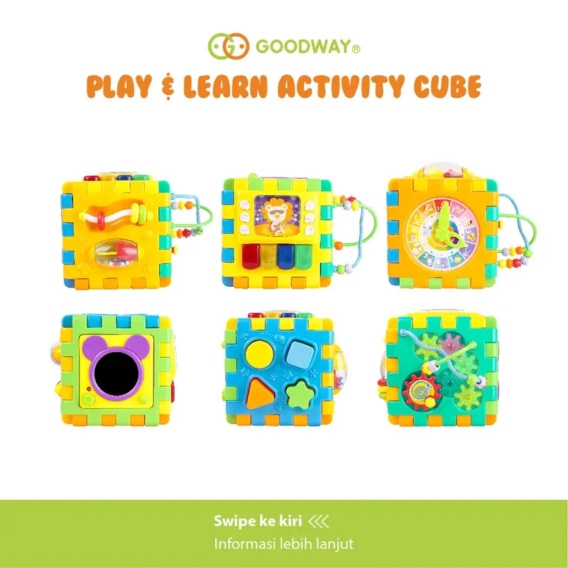 Goodway Play & Learn Activity Cube GW3850A / Busy Box / Mainan Edukasi Anak / Mainan Anak / Wisdom Box - Mainan Bayi 4