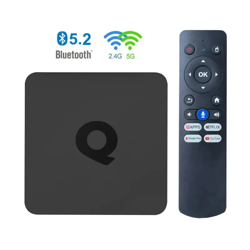 Hộp Tivi Q1 Android TV 10, Điều Khiển Bằng Giọng Nói Wifi Kép Bluetooth RAM 2GB 3