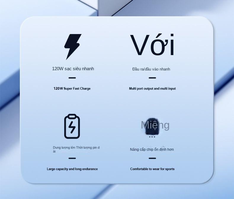 Product Introduction of Sạc Siêu Nhanh, Sản Phẩm Mới, 120W, 10000 MA, Siêu Mỏng Và Nhỏ Gọn, Thích Hợp Cho Huawei, Xiaomi Và Các Thiết Bị Apple, Power Bank 4