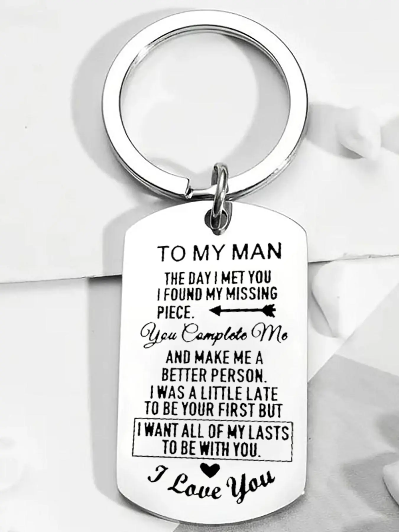 2024 Fashion Letter Pattern Slogan Metal Keychain for Men & Women, Stainless Steel Keychain for Car, Bag, Casual Key Chain for Friends Gift