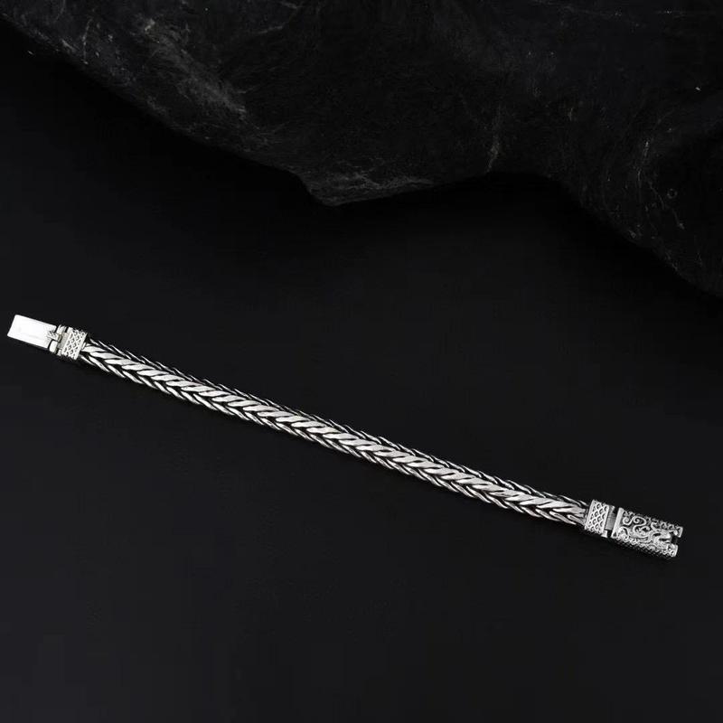 New  Chinese Style Dragon Pattern Bracelet Trendy Men's Dragon Bone Personalized Hand-woven Zodiac Dragon Chain Fashion Jewelry 3