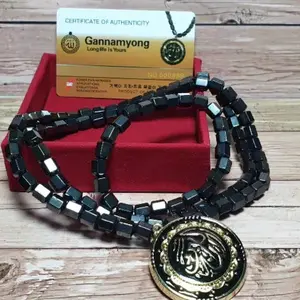 Gannamyong Kalung & Gelang Kesehatan Tourmaline Far Infrared 99% Original Korea Terapi Far Infrared Ion Negatif Neodymium Magnet 8 Sisi untuk 8 Organ