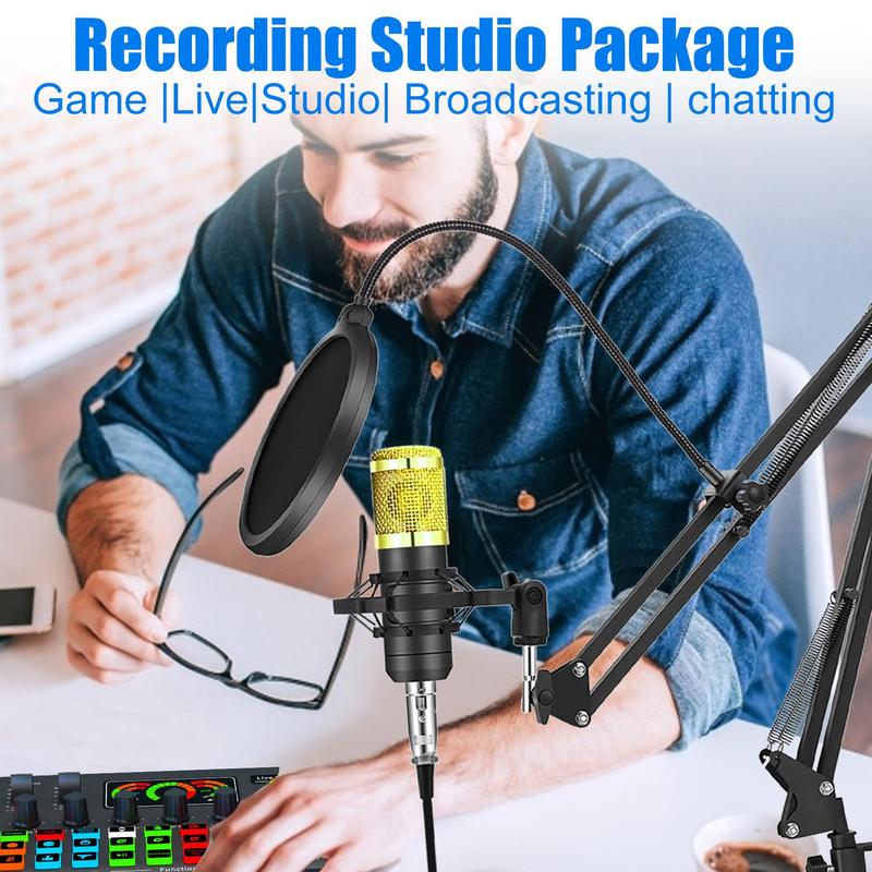 All-in-One Audio Interface DJ Mixer with Microphone, Audio Mixer with Sound Card for PC/Laptop/Phone, Streaming/Podcasting/Gaming Equipment 5