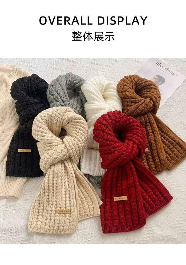 Product Introduction of Women's Wool Knitted Scarf Autumn and Winter Korean Style All-Matching Thickened Warm Shawl Atmosphere High Sense Student Scarf Fashion 4