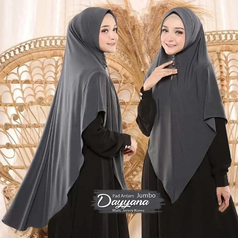 Jilbab Syari Bergo Jumbo Dayyana Khimar Syari Berbahan Jersy ZHI 4