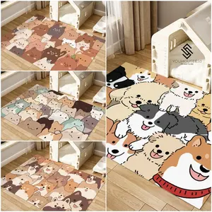 Alas Karpet Kandang Hewan Peliharaan Pet Elastis Bahan Kulit/Karpet Lantai Kulit Anabul/Keset Kaki Anti Slip/Alas Main Pets Hewan Peliharaan Tanpa Cuci Mat Anti Air Waterproof