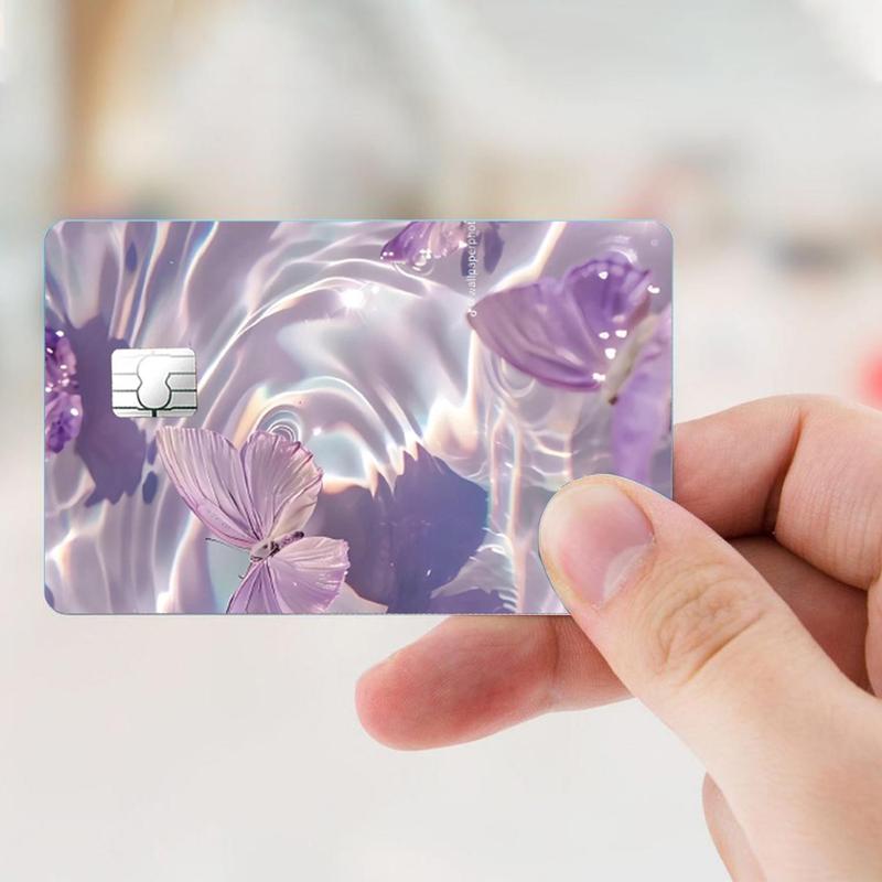 Butterfly Pattern Card Skin Sticker, Removable Self Adhesive Card Decorative Sticker, Suitable for Credit Card, Bank Card, Savings Card, Bus Card 6