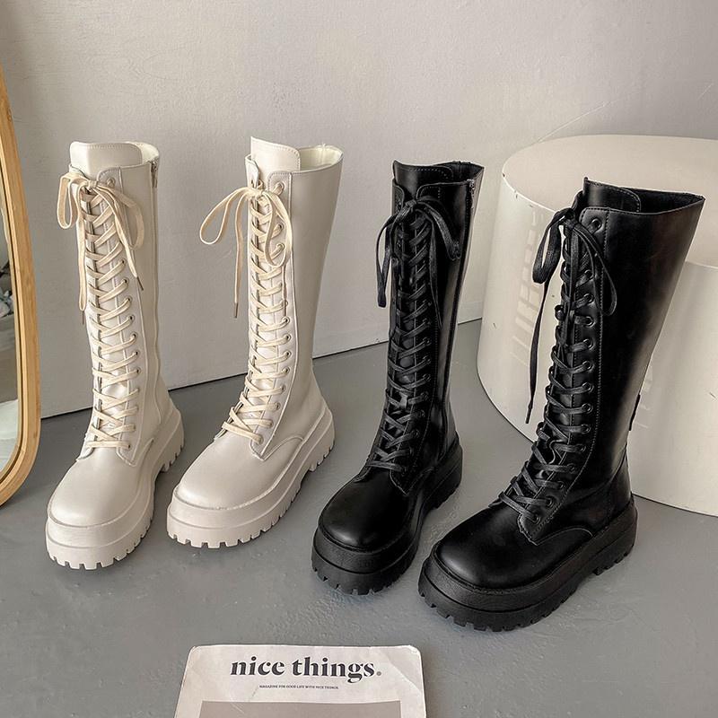 Product Introduction of PINKEY P052 Sepatu Boots Wanita Sepatu Martin Tinggi Sebetis Shoes 2