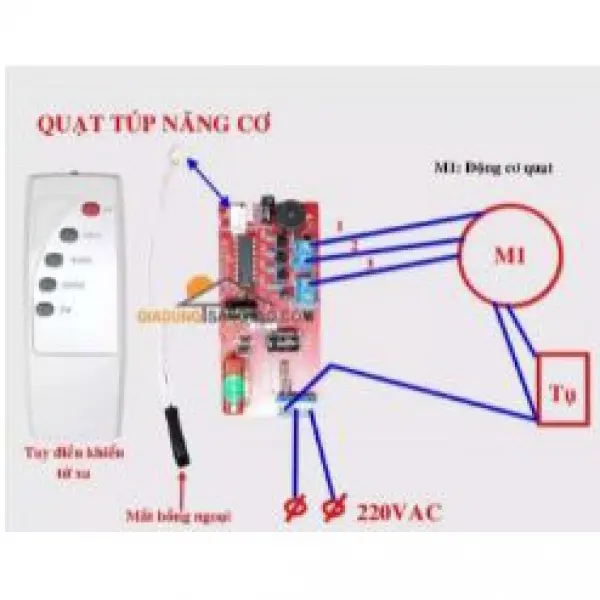 Bộ Mạch và tay Điều Khiển Quạt Từ Xa cho quạt thông dụng với 2 phiên bản sử dụng tiếng Việt và tiếng Anh 7