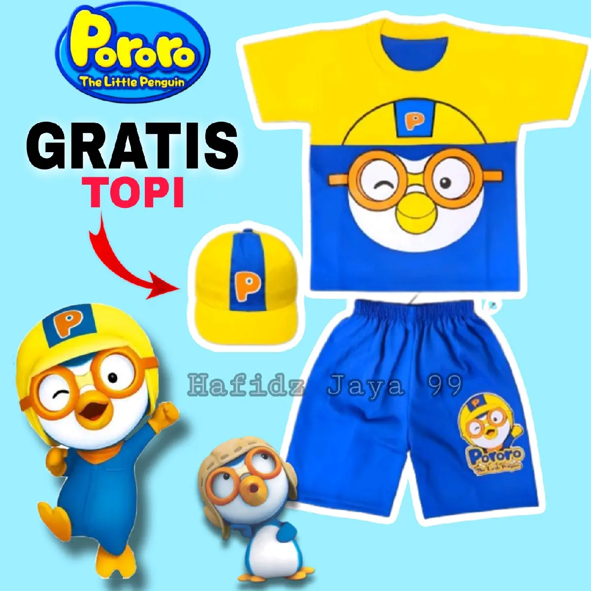 SETELAN ANAK LAKI-LAKI BAJU KOSTUM PORORO 2-10 TAHUN/SETELAN ANAK VIRAL Parsel Katun