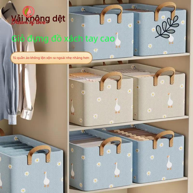 Hộp đựng đồ Hộp vải đựng quần áo chăn màn khung thép chắc chắn Túi vải đựng đồ gọn nhẹ tối ưu không gian 1