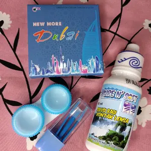 Paket Softlens Dubai Dm 14 Normal + Air Softlens 60ml + Pinset + Lencase PAKETAN SOFTLENS LENGKAP Soflens Lensa