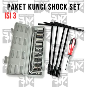 Paket Kunci Shock Set New Deland Kunci Sok 10Pcs Kunci T 4Pcs T8 T10 T12 T14 Obeng Bolak Balik Magnet