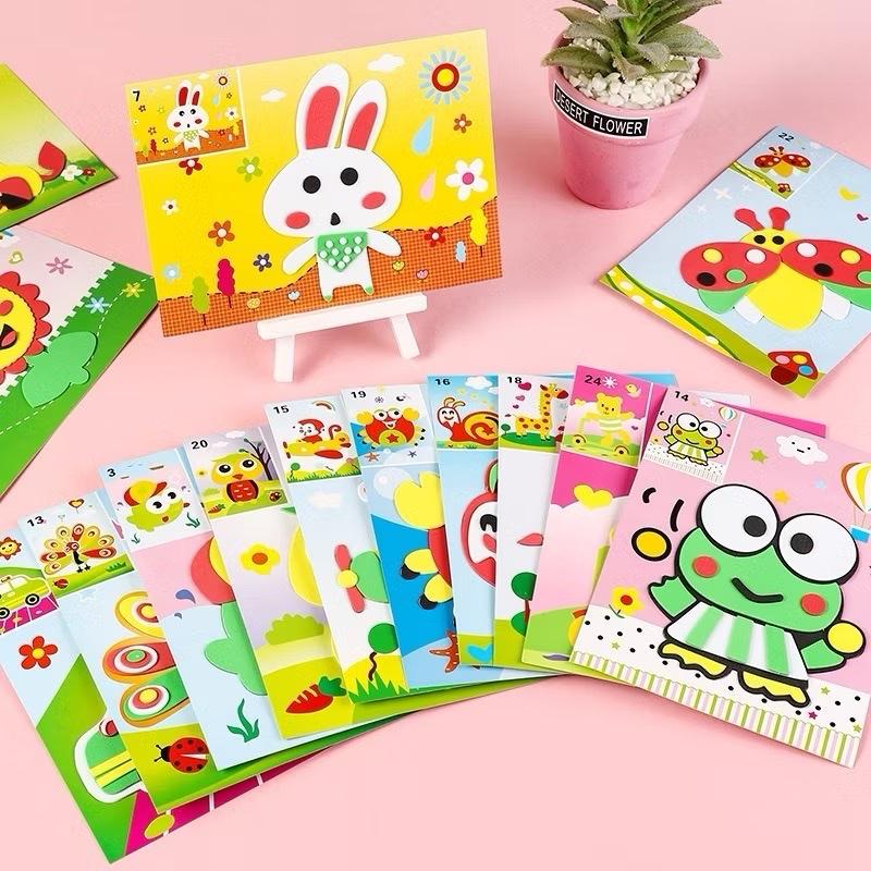 Đồ chơi bóc dán ghép hình thủ công đa dạng hình ảnh - giúp bé thực hành khéo léo, tăng tính sáng tạo Cho Bé papercraft book  food