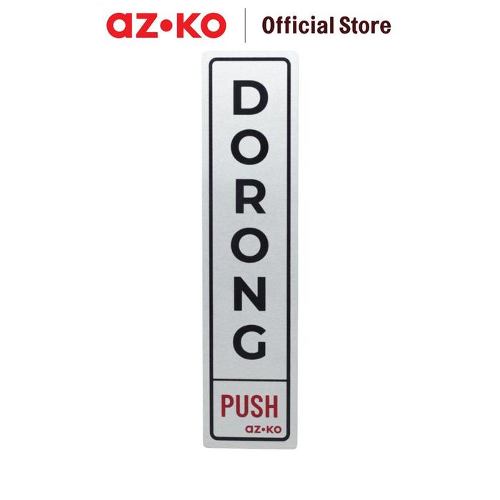 Jual AZKO 4.5x19.5 cm Stiker Anodized Sign Dorong/Push Sticker Penanda ...