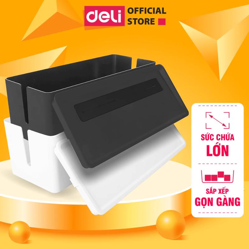 Hộp đựng ổ cắm điện Deli tiết kiệm không gian, hộp nhựa ABS đựng giắc cắm, dây điện cáp sạc tiện lợi Tre
