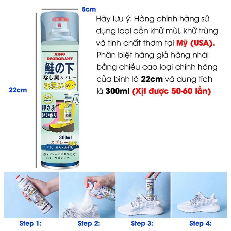 Chai xịt khử mùi hôi chân và giày, lưu hương thơm công nghệ bạc ion, kháng khuẩn XIMO 300ml VSG08 chính hãng Nam 2