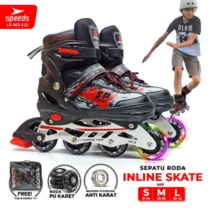 SPEEDS Sepatu Roda Anak Remaja Dewasa Inline Skate Roda PU Karet Nyala Olahraga Outdoor 003-222