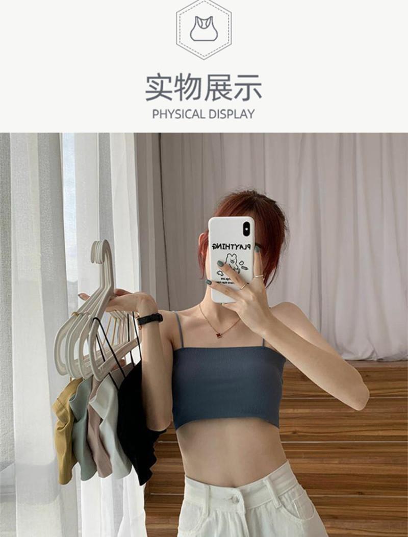 Product Introduction of Beautiful back without steel ring ice silk sling anti-glare wrap underwear female students Korean version of the bust bottoming tank top inner wear 15