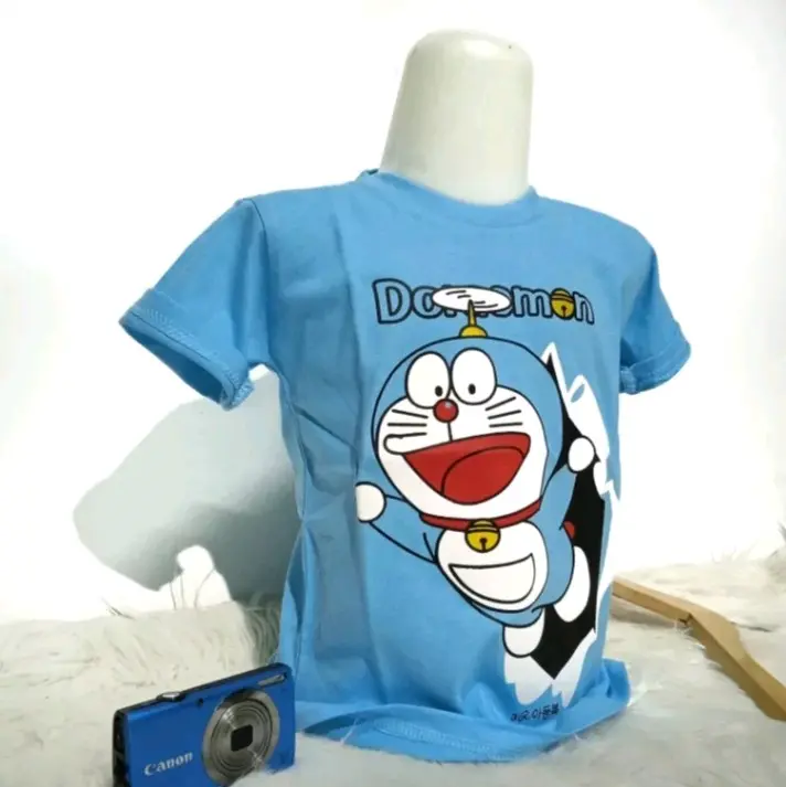 kaos anak gambar Doraemon Lucu ukuran 1-12thn bahan adem nyaman di pakai #Katun Distro