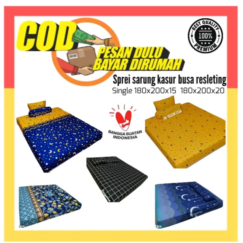 SARUNG KASUR BUSA RESLETING NO1 180X200X15 180X200X20 180X200X25 180X200X30