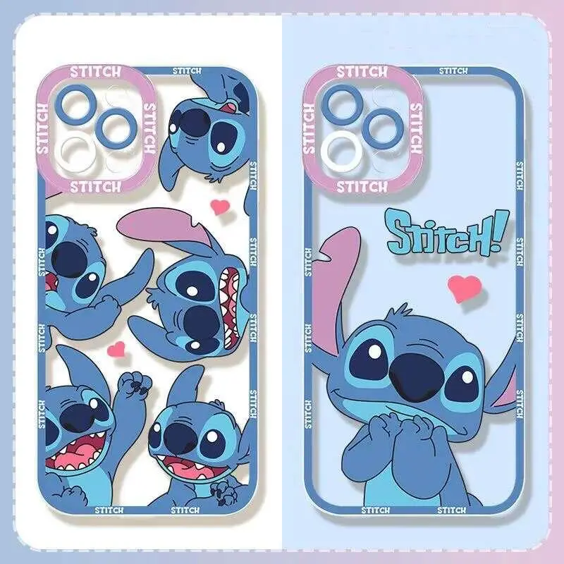 Pink Blue Angel Clear Case For Apple iPhone 15 14 11 Pro 13 12 Mini XS Max XR X 7 8 Plus Soft Back Cover