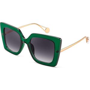 แว่นกันแดด EyeconicFinds สำหรับผู้หญิง อินเทรนด์ เฉดสีสี่เหลี่ยมขนาดใหญ่ ฝังมุก กรอบตาแมว ป้องกัน UV400 B2625