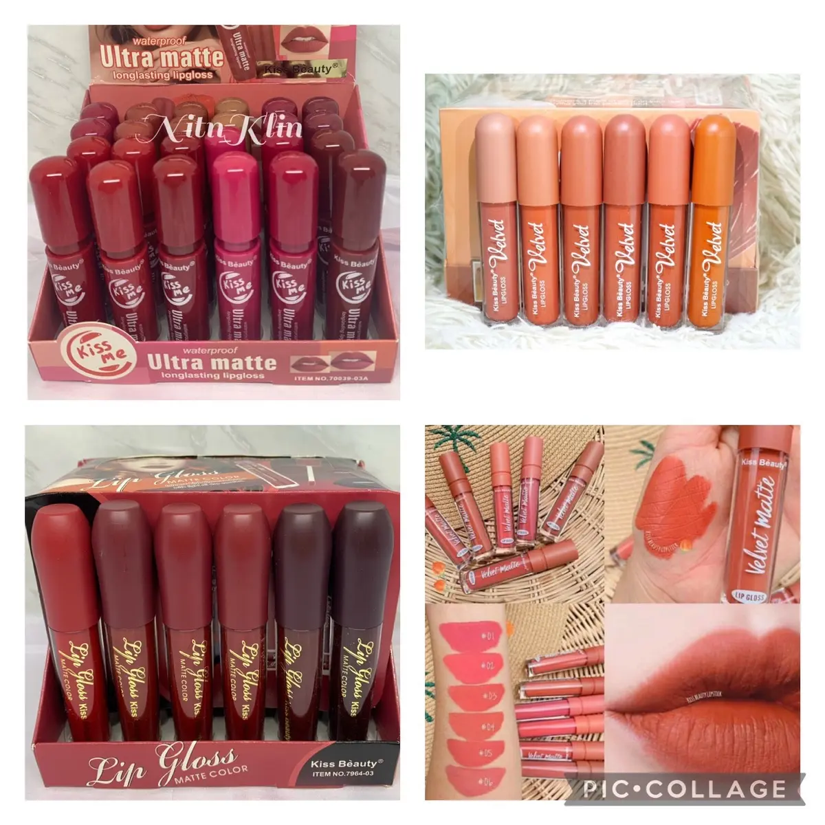 (Lusinan) lipgloss kiss beauty serie terbaru bagus murah ecer kosmetik grosir
