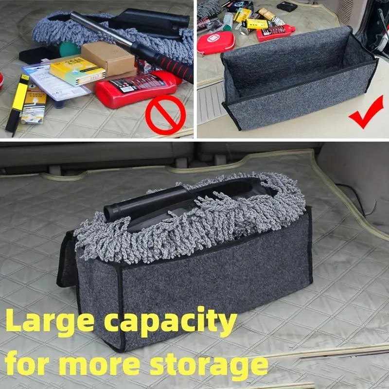 Anti Slip Compartment Boot Storage Organizer Tools Car Storage Bag Car Trunk Organizer Soft Felt Storage Box Car Accessor 5