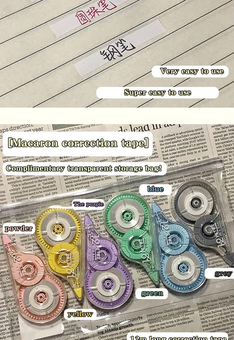 Product Introduction of Factory Manufacturing Correction Tape Set Custom School Items Correction Tape with Transparent Storage Bag 9