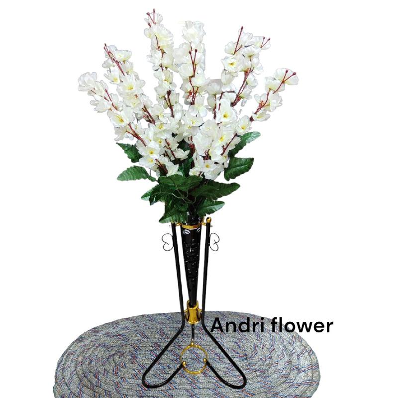 bunga hias bunga pojok sakura mihua k 14 set pot besi BUNGA PELASTIK 4