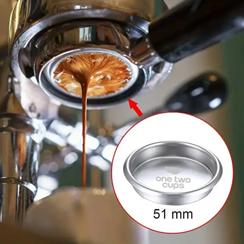 One Two Cups Basket Blind Filter Portafilter Backflush Stainless Steel - Y582 1