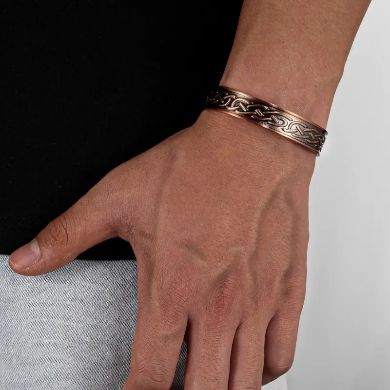 Unisex Bangle Pure Copper Bracelet Adjustable