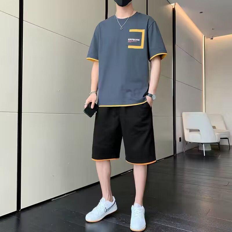 Bộ Đồ Thể Thao Thường Ngày Áo Thun Nam Ngắn Tay Quần Đùi, Bộ Đồ Mỏng, Hàng Mới Về Mùa Hè 2024, Phong Cách Đẹp Trai 1