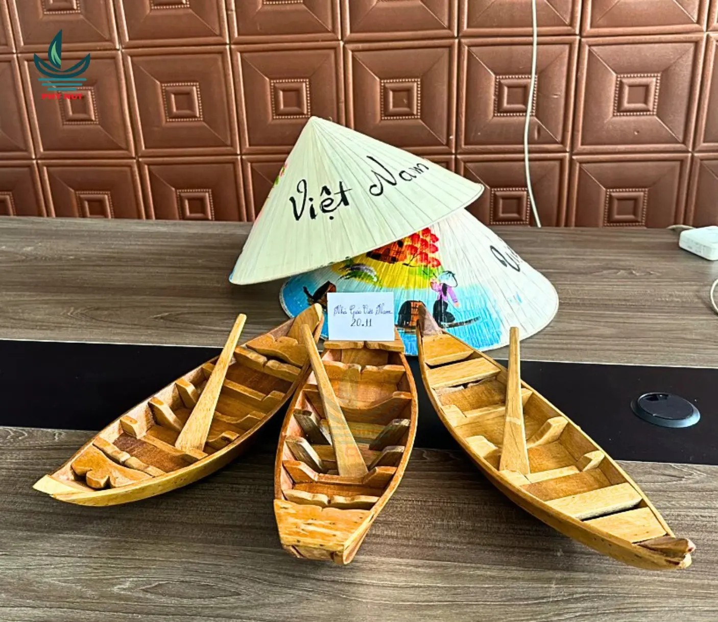 Thuyền Gỗ mini Trưng bày phòng khách, trang trí tiểu cảnh