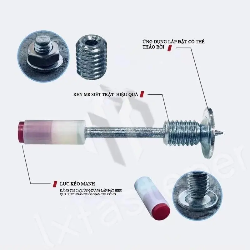 Đinh mũ kết hợp đai ốc M8 cỡ 7.5mm tiện dụng dễ dàng tháo lắp thiết bị