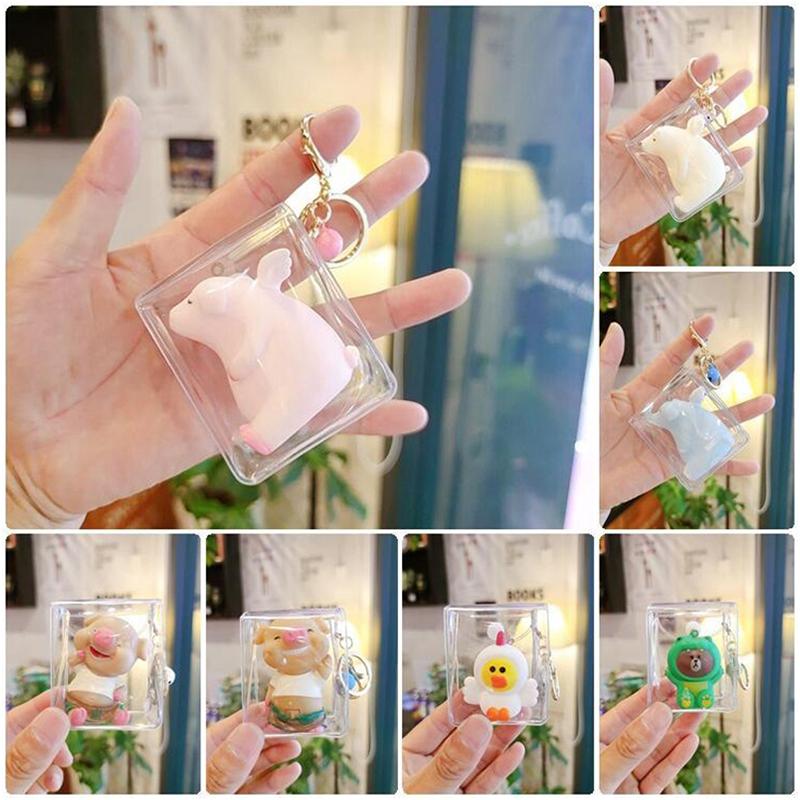 Product Introduction of Mini Anime Doll Display Bag Transparent Coin Purse Pendant Square Pouch Organizer Wallet Key Lipstick Earphone Storage Bag 19