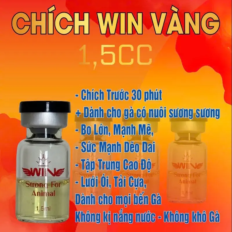 Nước Chích WIN VÀNG 1,5cc. cho 10 nòi 20 tre