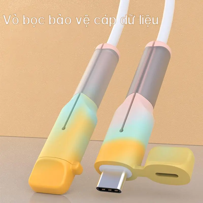 Vỏ bảo vệ cáp dữ liệu có nắp đậy chống bụi bẩn, đứt gãy cáp sạc Kem Phụ Kiện Silicon