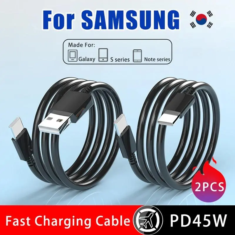 Cáp Sạc Siêu Nhanh, 45W 5A, Dành Cho Samsung Galaxy S24, S23, S22, S21, S20 Ultra, Note 10 5G, 20, A53, A54, Cáp Dữ Liệu USB Type C