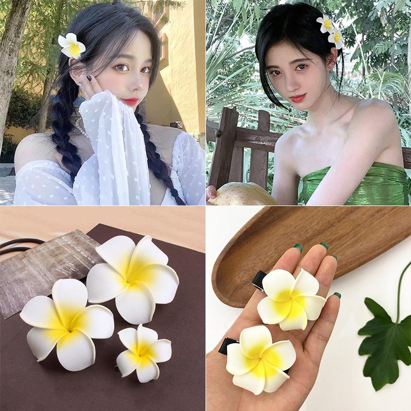 Kẹp Tóc Hoa Sứ Dễ Thương Hoa Cài Tóc Cho Bạn Gái Dạo Phố, Đi Biển, Du Lịch