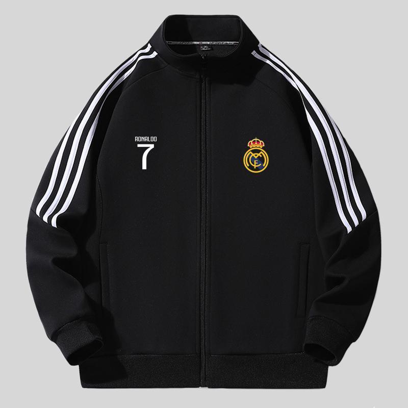 Product Introduction of Áo thun nam, phong cách No.Áo Khoác Thường Ngày Real Madrid, 7 Chiếc Huy Chương Châu Âu, Thích Hợp Cho Mùa Xuân Và Mùa Thu, Áo Khoác Mỏng Trẻ Trung, Áo Len Quần Áo Thể Thao Thường Ngày Menswear 8
