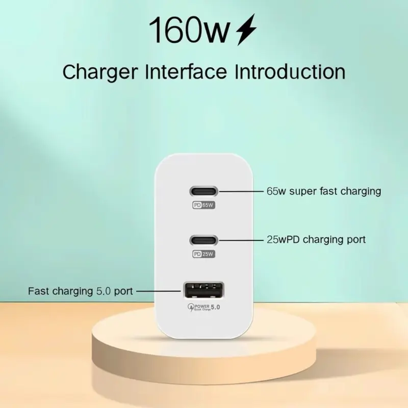 Củ Sạc Nhanh 160W 3 Cổng 2 Type-C 1 USB, Và Cáp Sạc Nhanh 120w 4 trong 1 - Sạc Siêu Nhanh Cho Điện Thoại Phone - Phụ Kiện 6