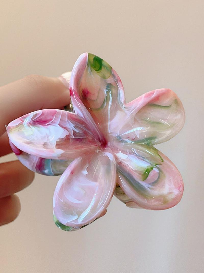 Product Introduction of Cute Flower Design Hair Claws, Colorblock & Tie Dye & Floral Pattern Hair Claws, Fashion Hair Accessories for Women & Girls 3