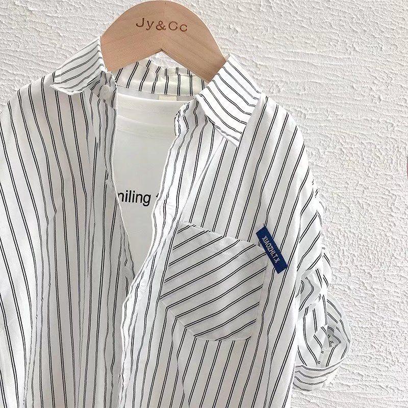 Product Introduction of Áo Sơ Mi Bé Trai, Hàng Mới Về Mùa Xuân Và Mùa Thu 2023, Sọc Dọc Cho Trẻ Em, Quần Áo Chống Nắng, Phong Cách Hàn Quốc, Dài Tay, Thích Hợp Cho Học Sinh, Áo Phong Cách Phương Tây 9