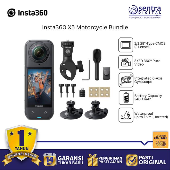 Gambar Insta360 X5 360 Video Camera Motor Mount Riding Package FlowState Stabilization Kit Waterproof dari Sentra Digital Kota Surabaya Tokopedia