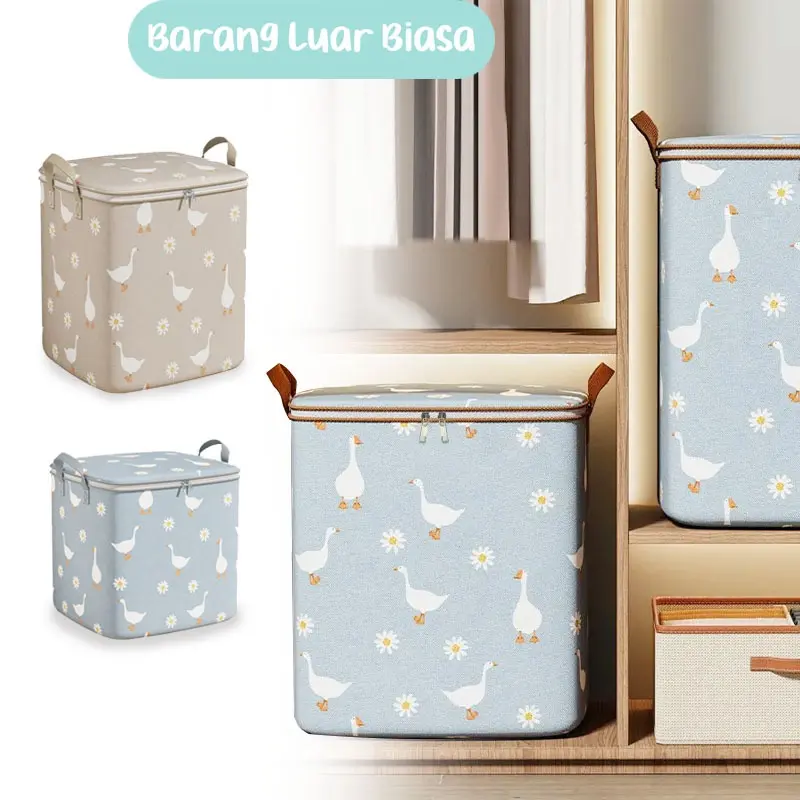BLB Storage Box Organizer Container Selimut Keranjang Pakaian Dengan Tutup Resleting Serbaguna 0