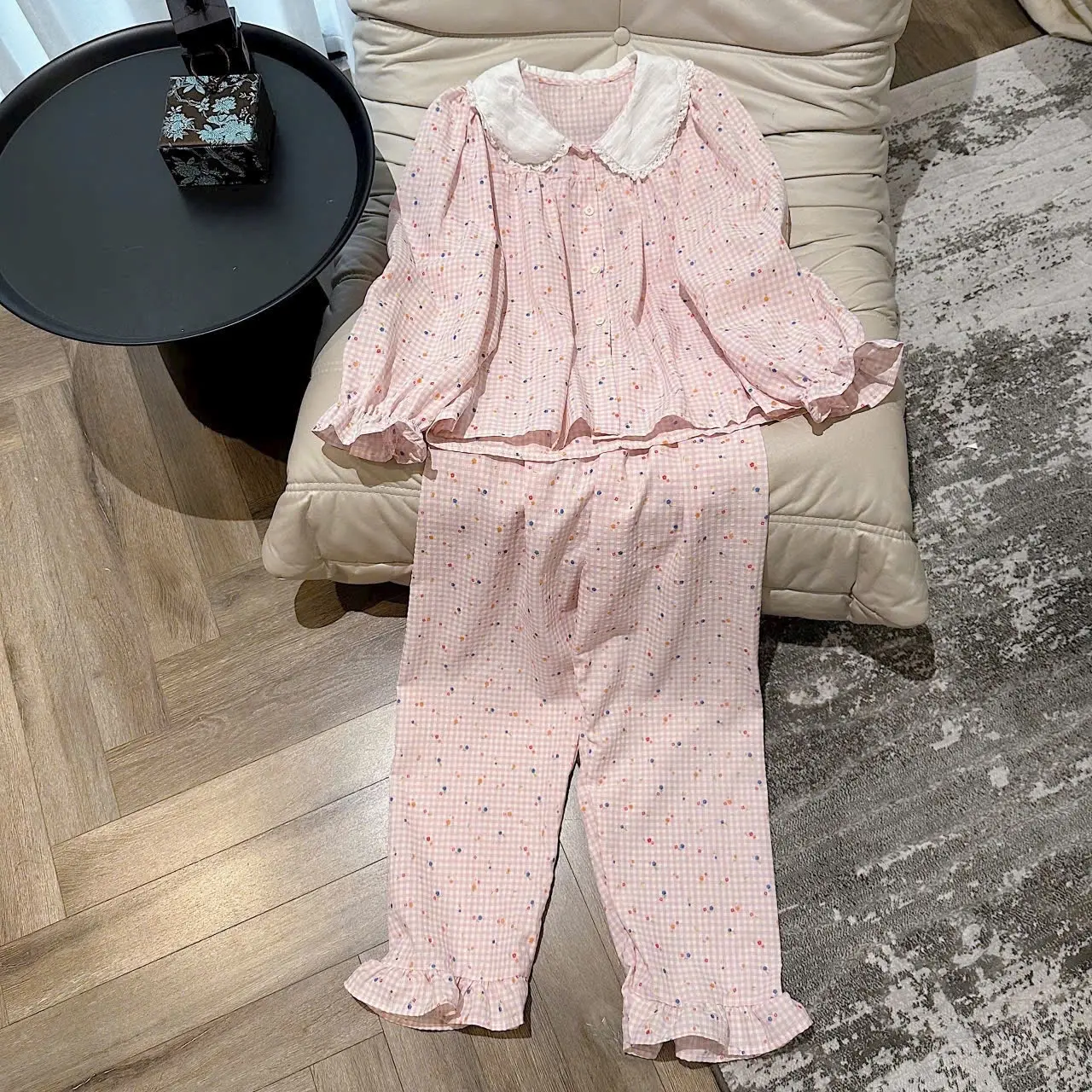HẠ VY - Set thô hồng cổ trắng Nữ